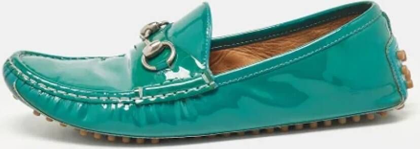 Gucci Vintage Pre-owned Leather flats Green Dames