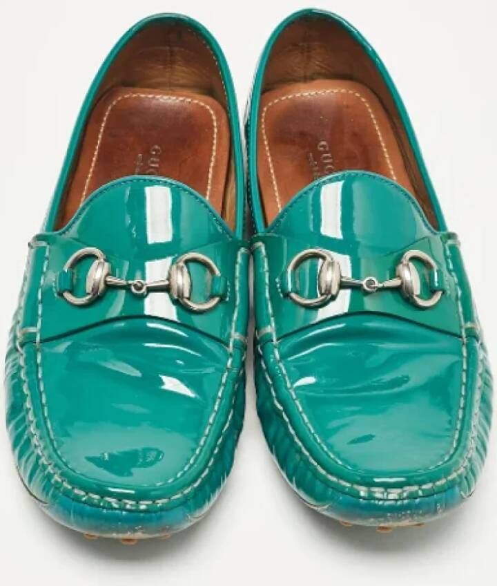 Gucci Vintage Pre-owned Leather flats Green Dames