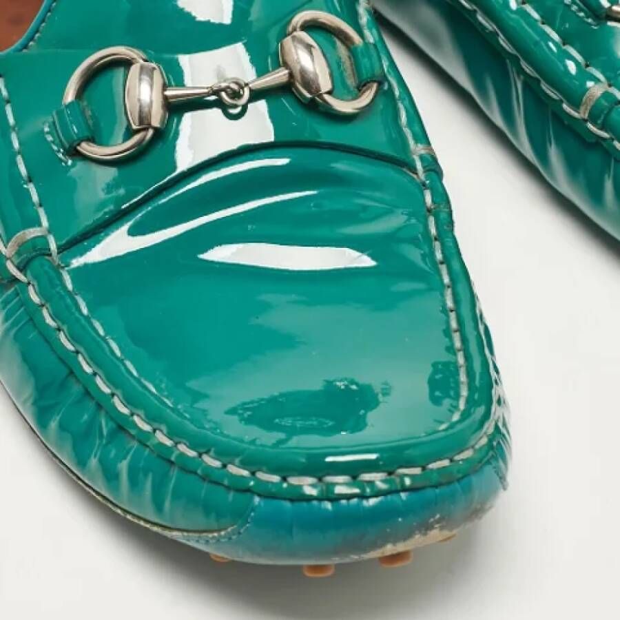 Gucci Vintage Pre-owned Leather flats Green Dames