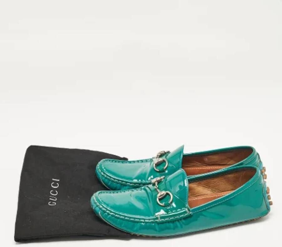 Gucci Vintage Pre-owned Leather flats Green Dames