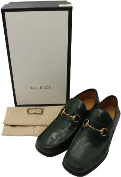 Gucci Vintage Pre-owned Leather flats Green Heren