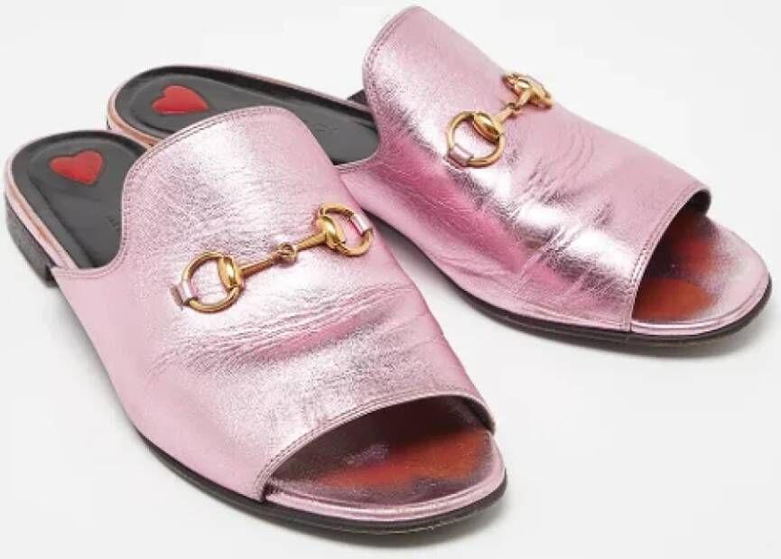 Gucci Vintage Pre-owned Leather flats Pink Dames