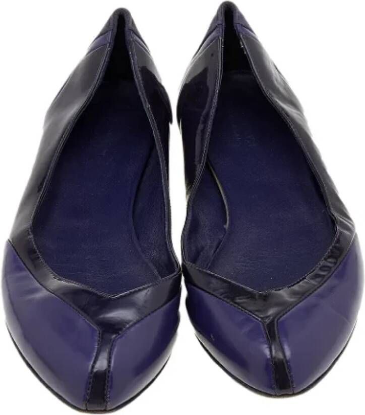 Gucci Vintage Pre-owned Leather flats Purple Dames
