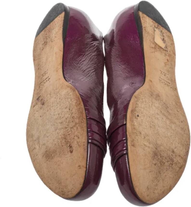 Gucci Vintage Pre-owned Leather flats Purple Dames