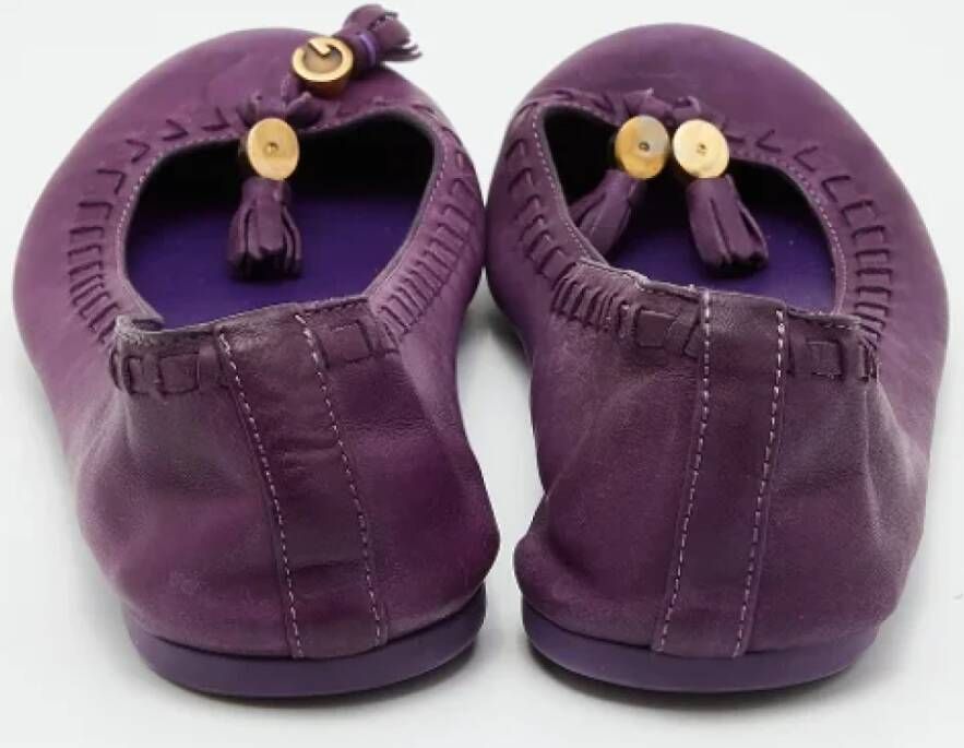Gucci Vintage Pre-owned Leather flats Purple Dames