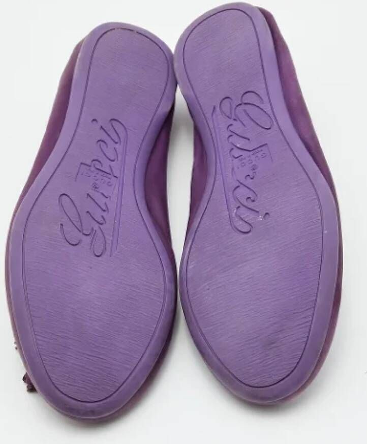 Gucci Vintage Pre-owned Leather flats Purple Dames