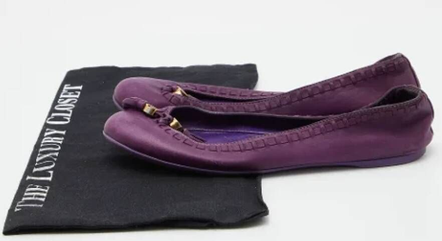 Gucci Vintage Pre-owned Leather flats Purple Dames