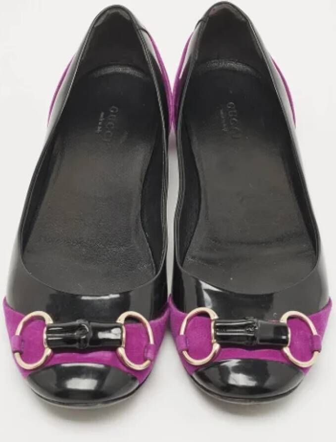 Gucci Vintage Pre-owned Leather flats Purple Dames