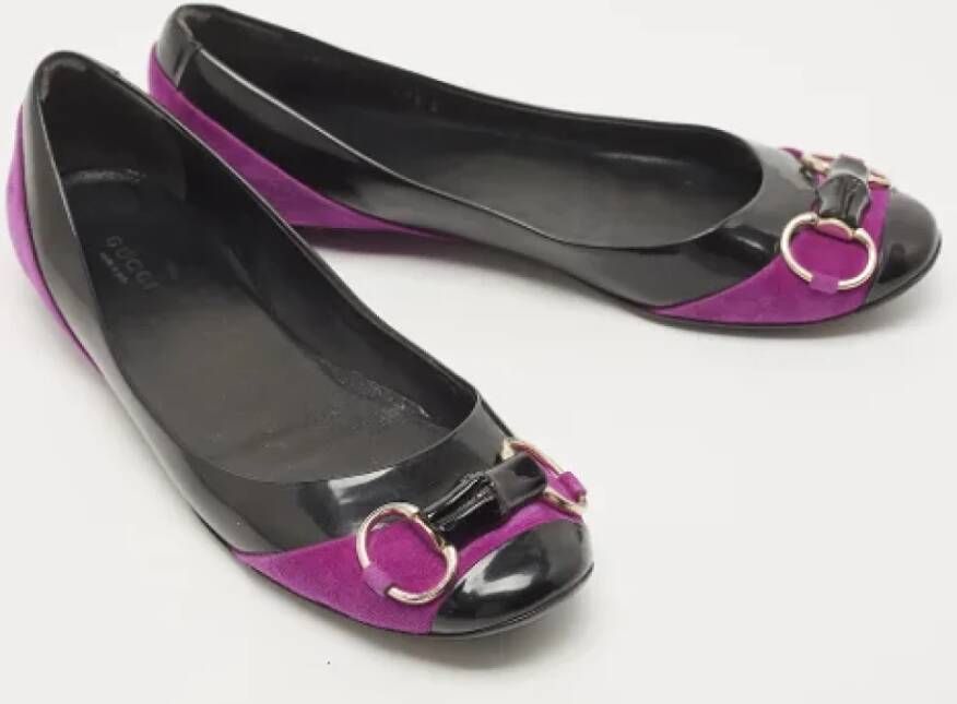 Gucci Vintage Pre-owned Leather flats Purple Dames