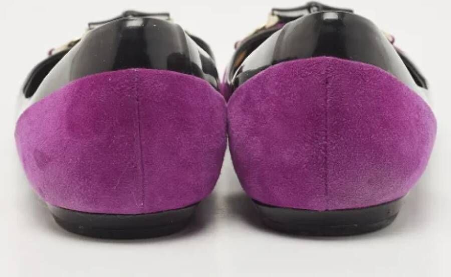 Gucci Vintage Pre-owned Leather flats Purple Dames