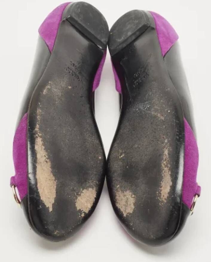 Gucci Vintage Pre-owned Leather flats Purple Dames