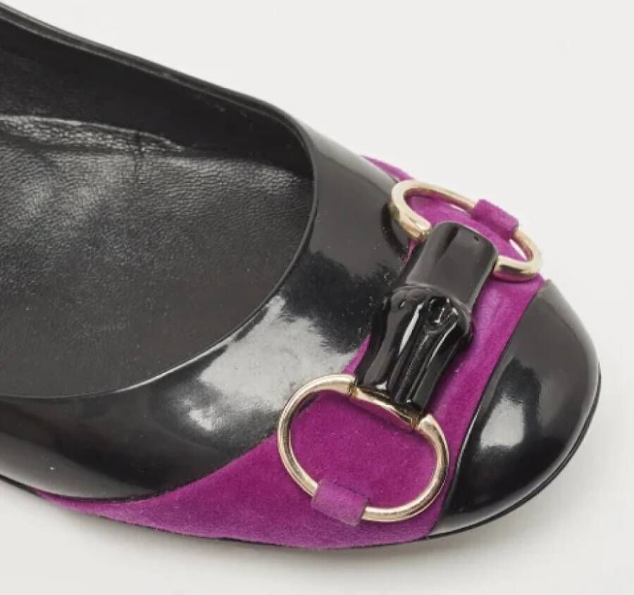 Gucci Vintage Pre-owned Leather flats Purple Dames