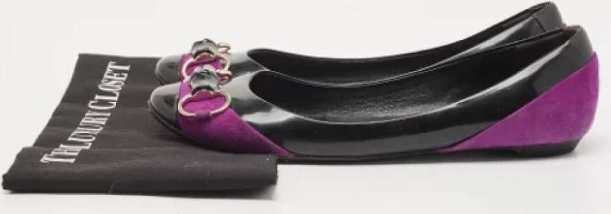 Gucci Vintage Pre-owned Leather flats Purple Dames