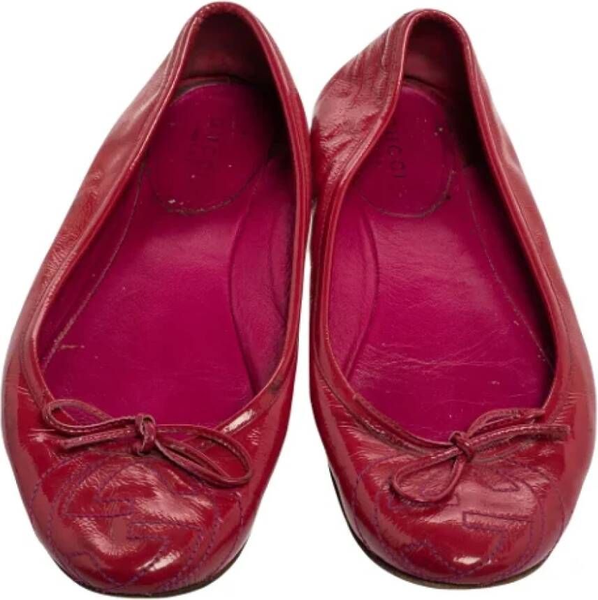 Gucci Vintage Pre-owned Leather flats Purple Dames