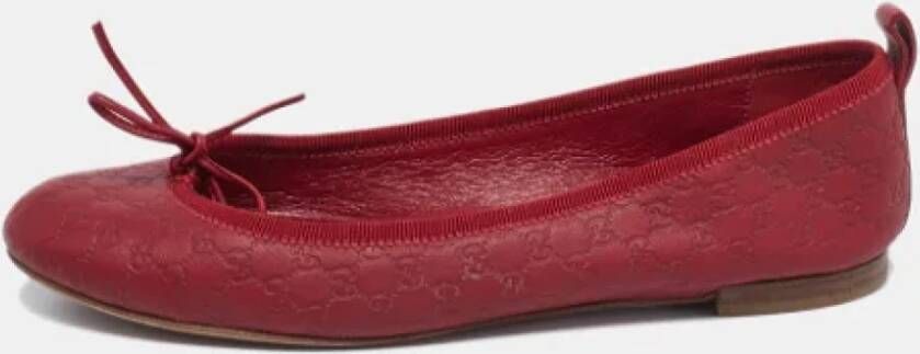 Gucci Vintage Pre-owned Leather flats Red Dames