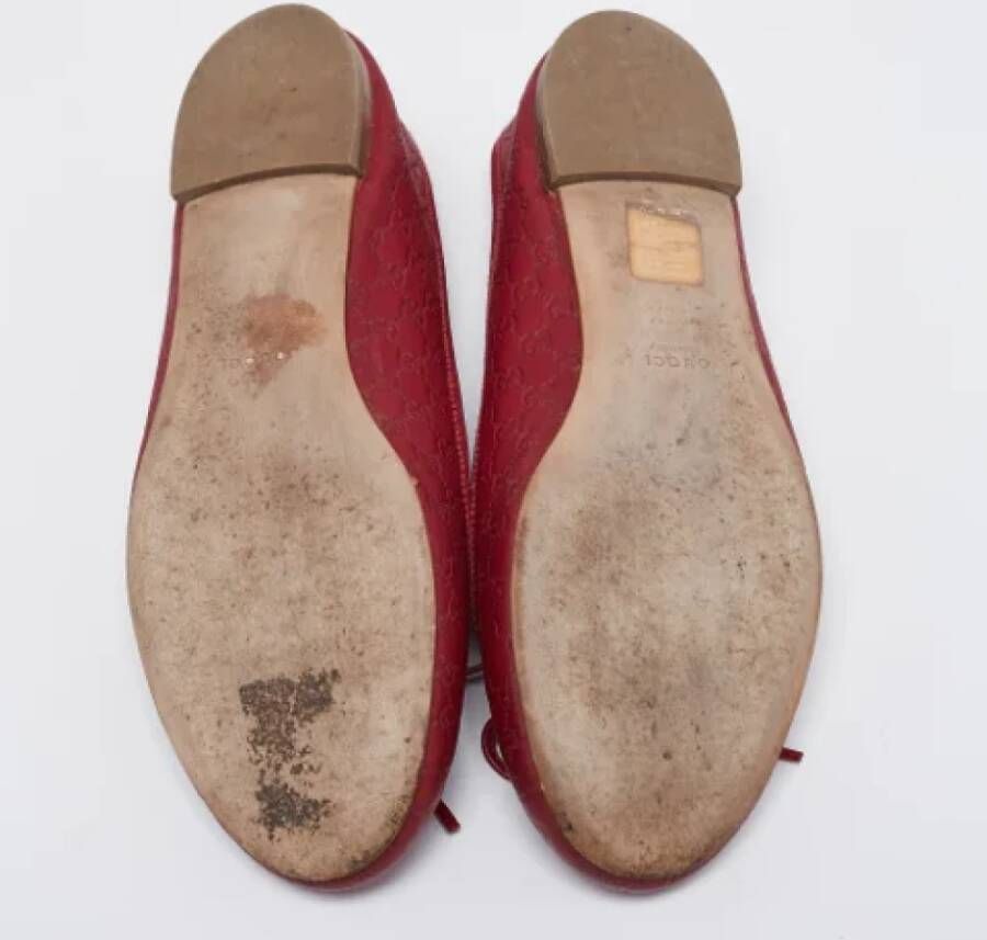 Gucci Vintage Pre-owned Leather flats Red Dames