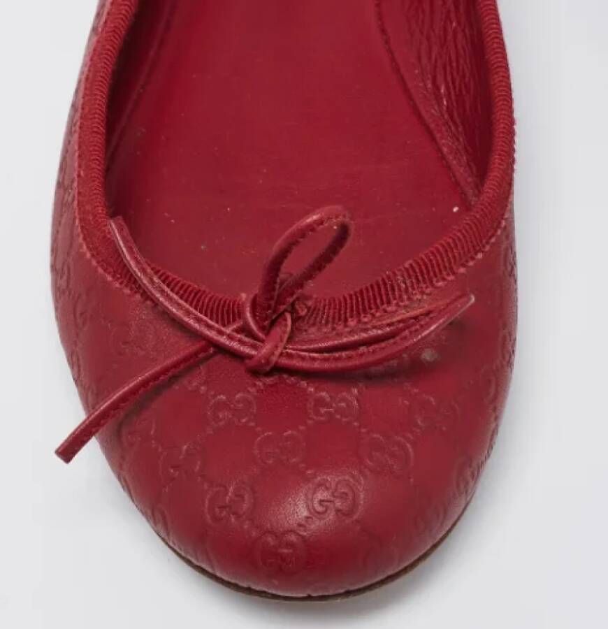 Gucci Vintage Pre-owned Leather flats Red Dames