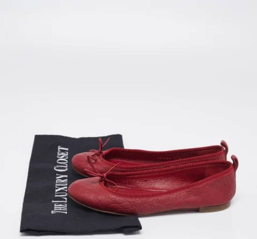 Gucci Vintage Pre-owned Leather flats Red Dames