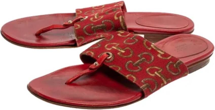 Gucci Vintage Pre-owned Leather flats Red Dames