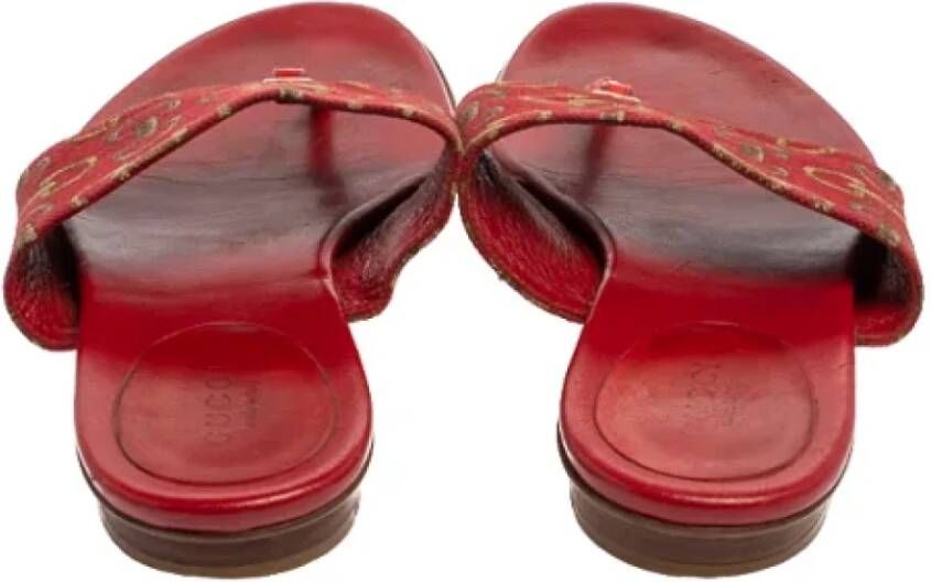 Gucci Vintage Pre-owned Leather flats Red Dames