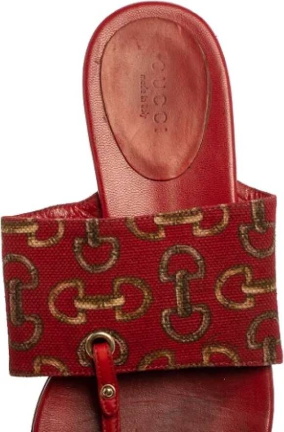 Gucci Vintage Pre-owned Leather flats Red Dames