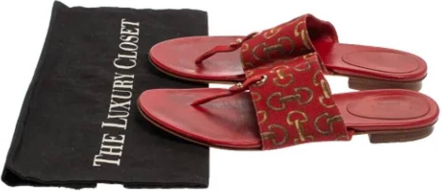 Gucci Vintage Pre-owned Leather flats Red Dames