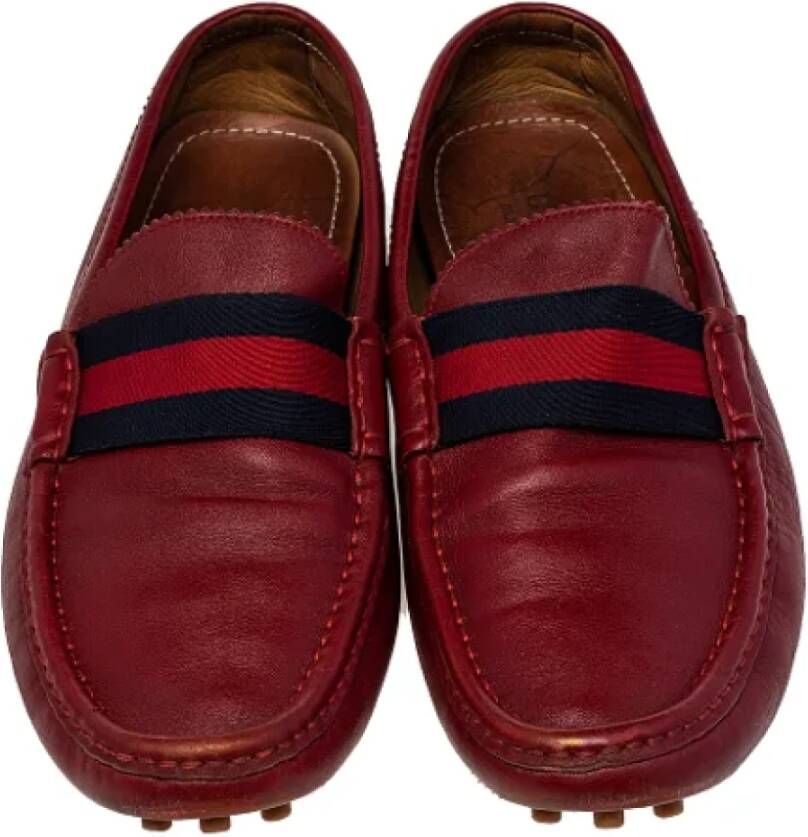 Gucci Vintage Pre-owned Leather flats Red Dames