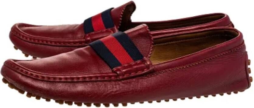 Gucci Vintage Pre-owned Leather flats Red Dames