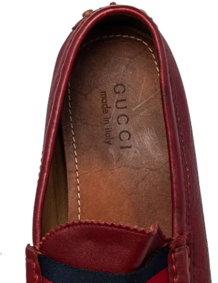 Gucci Vintage Pre-owned Leather flats Red Dames