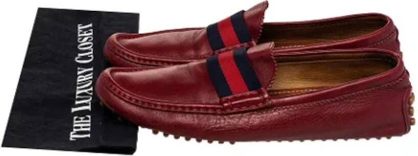 Gucci Vintage Pre-owned Leather flats Red Dames