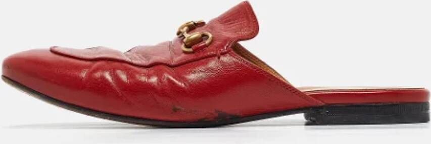 Gucci Vintage Pre-owned Leather flats Red Dames