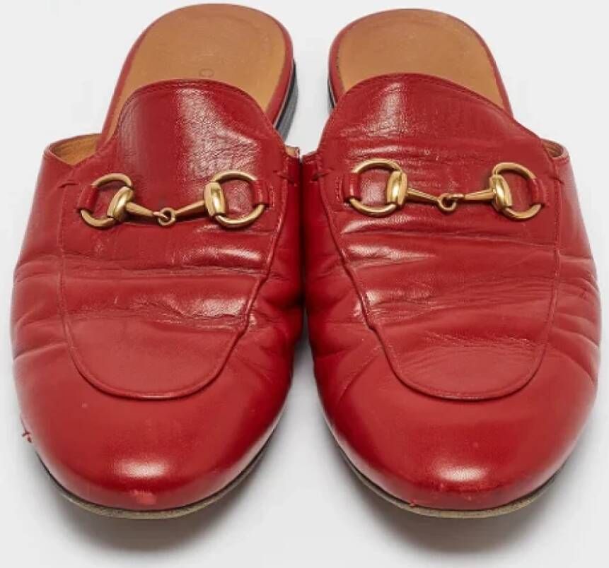 Gucci Vintage Pre-owned Leather flats Red Dames