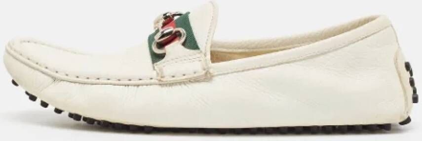 Gucci Vintage Pre-owned Leather flats White Dames