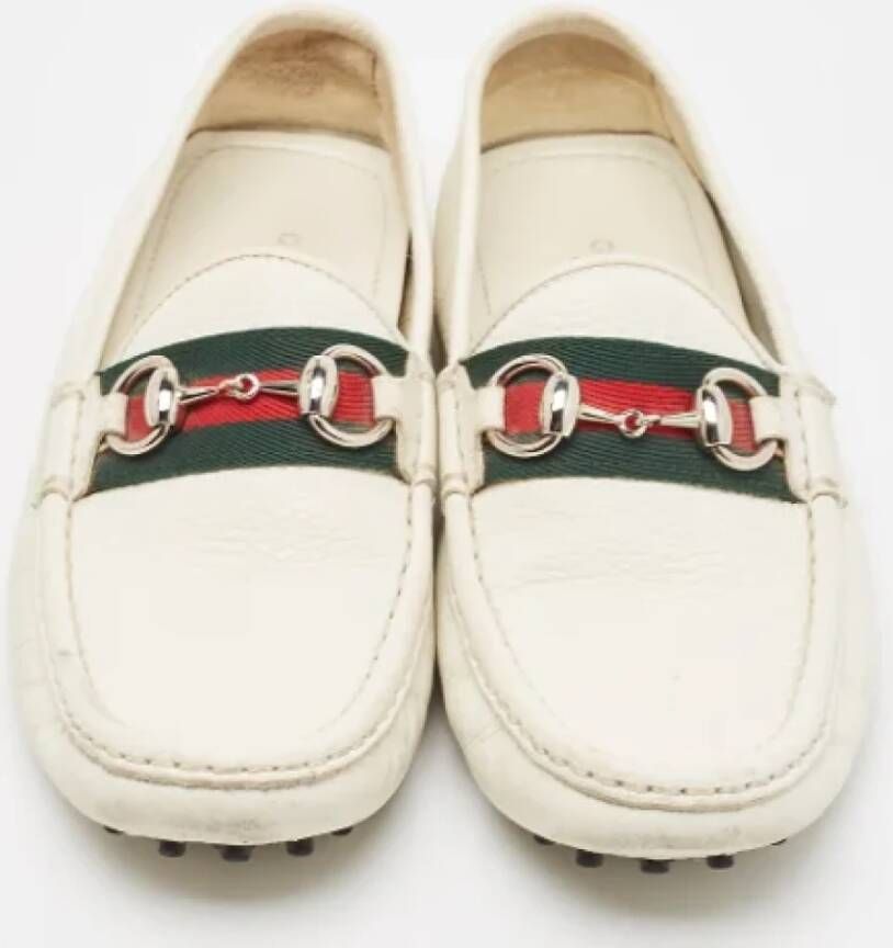 Gucci Vintage Pre-owned Leather flats White Dames