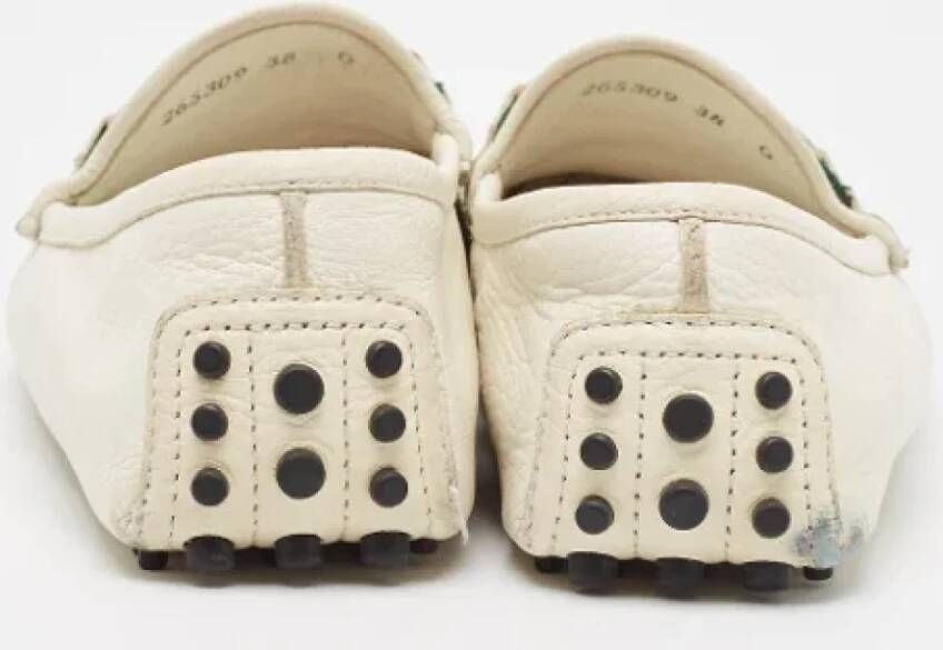 Gucci Vintage Pre-owned Leather flats White Dames