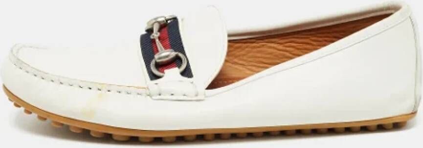 Gucci Vintage Pre-owned Leather flats White Heren