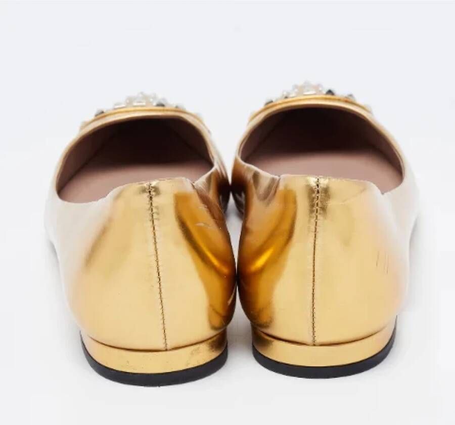 Gucci Vintage Pre-owned Leather flats Yellow Dames