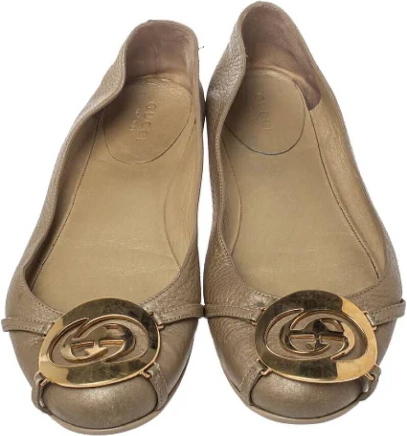 Gucci Vintage Pre-owned Leather flats Yellow Dames