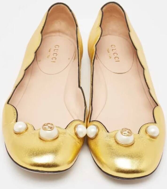 Gucci Vintage Pre-owned Leather flats Yellow Dames