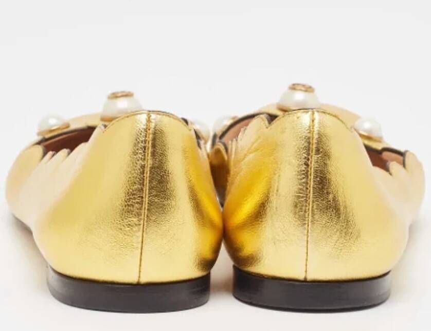 Gucci Vintage Pre-owned Leather flats Yellow Dames