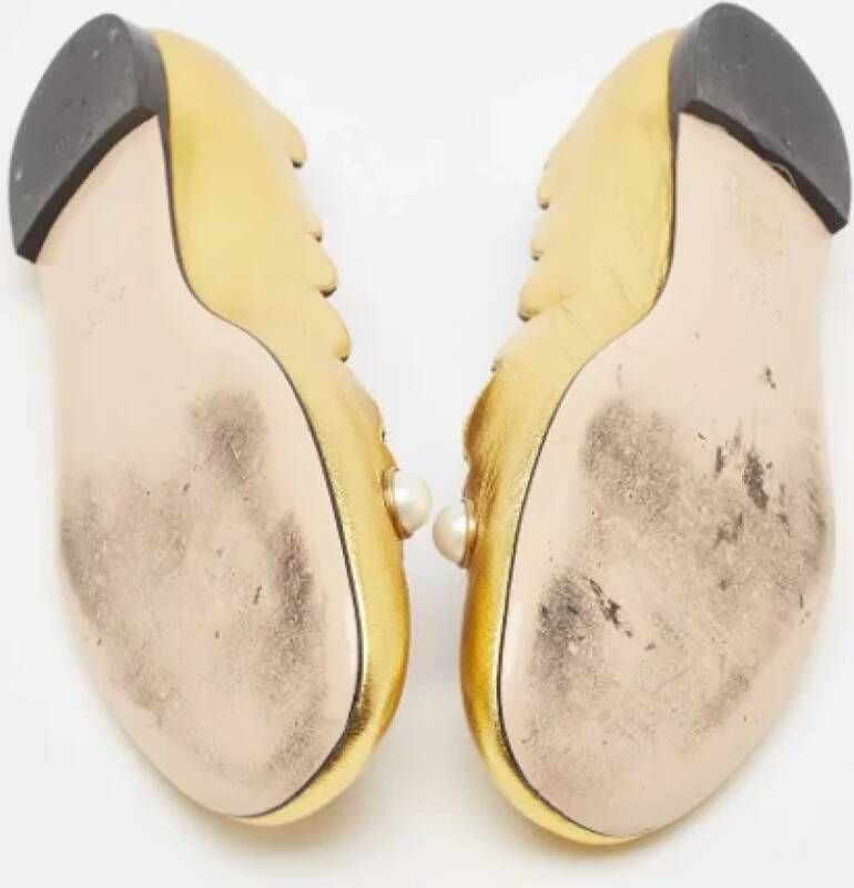 Gucci Vintage Pre-owned Leather flats Yellow Dames