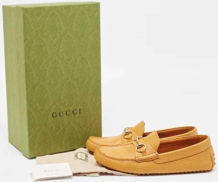 Gucci Vintage Pre-owned Leather flats Yellow Heren