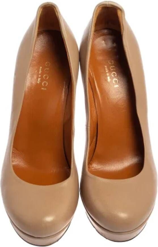 Gucci Vintage Pre-owned Leather heels Beige Dames