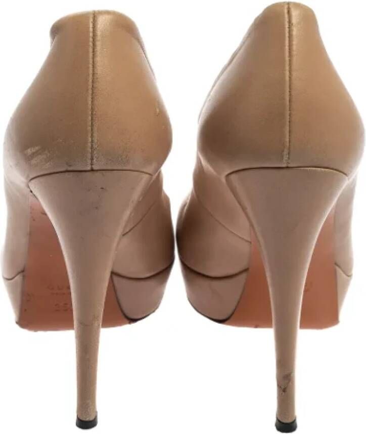 Gucci Vintage Pre-owned Leather heels Beige Dames