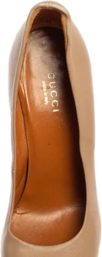 Gucci Vintage Pre-owned Leather heels Beige Dames