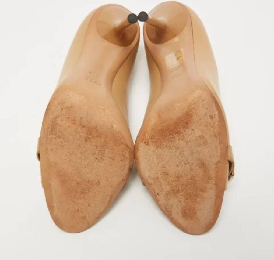 Gucci Vintage Pre-owned Leather heels Beige Dames
