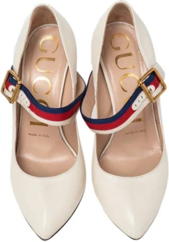 Gucci Vintage Pre-owned Leather heels Beige Dames