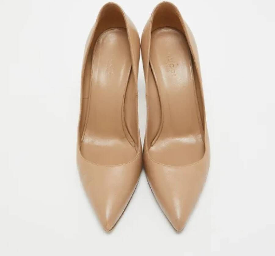 Gucci Vintage Pre-owned Leather heels Beige Dames