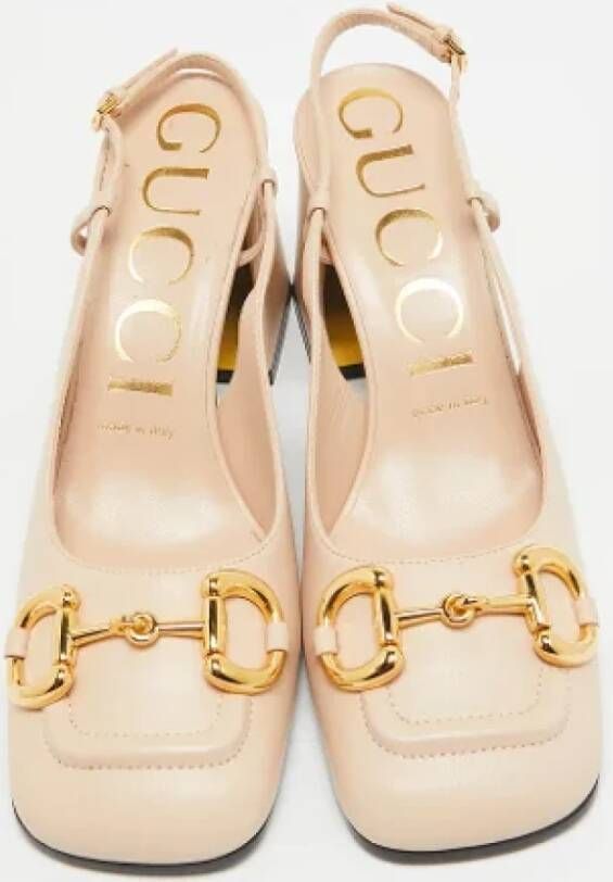 Gucci Vintage Pre-owned Leather heels Beige Dames