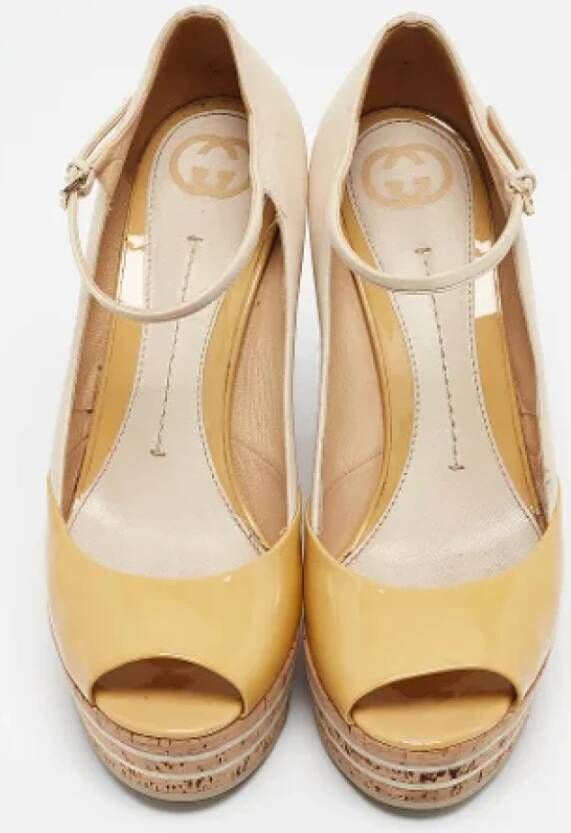 Gucci Vintage Pre-owned Leather heels Beige Dames